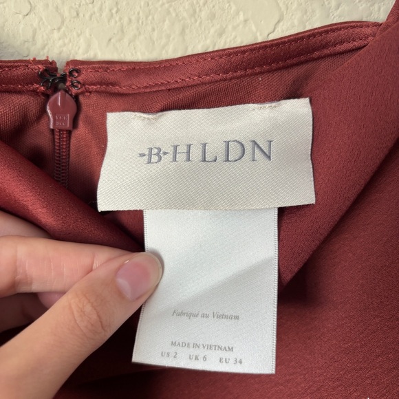 Anthropologie BHLDN Cali Satin Cowl-Neck Midi Slip Dress in Rust - Picture 4 of 16